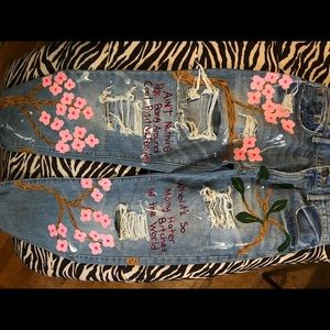 Custom Hand Painted Denim Jeans